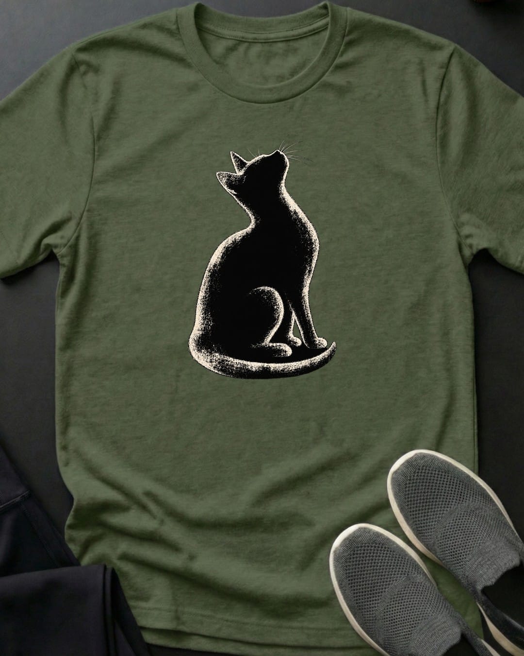 Looking Up Tee in Military Green