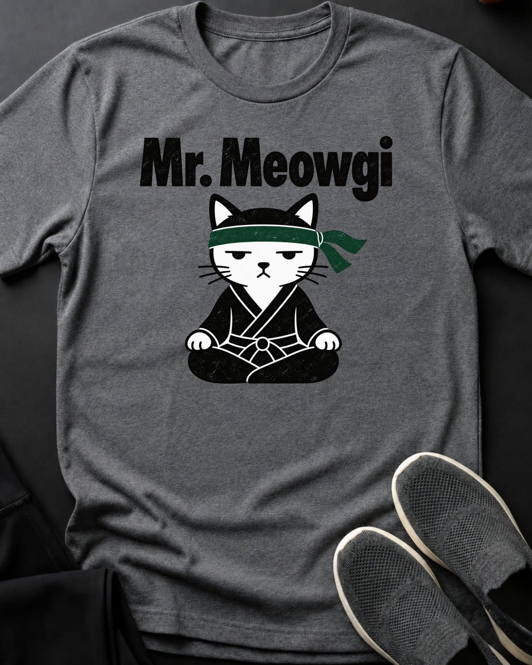 Mr. Meowgi Tee in Graphite Heather