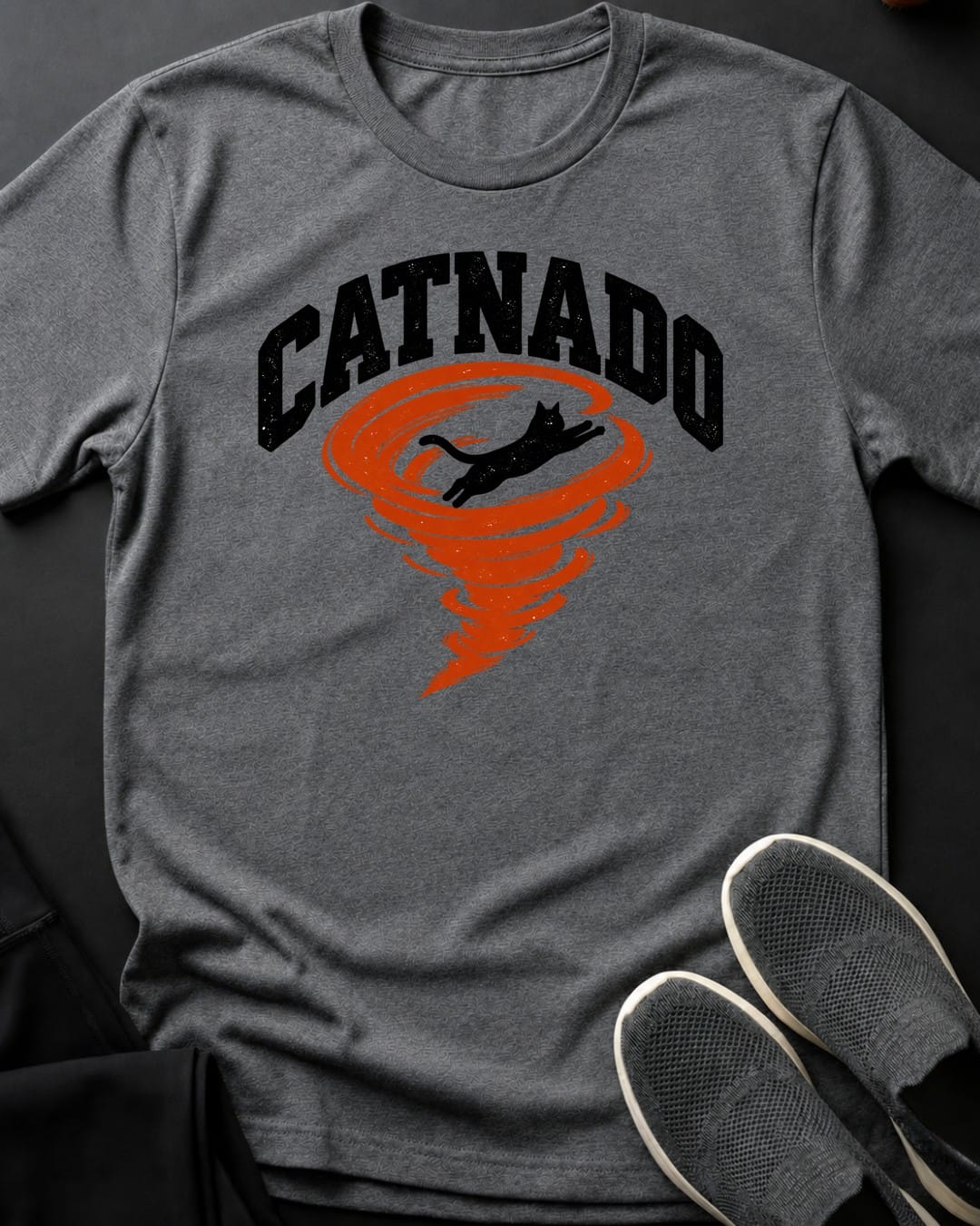 Catnado Tee in Graphite Heather