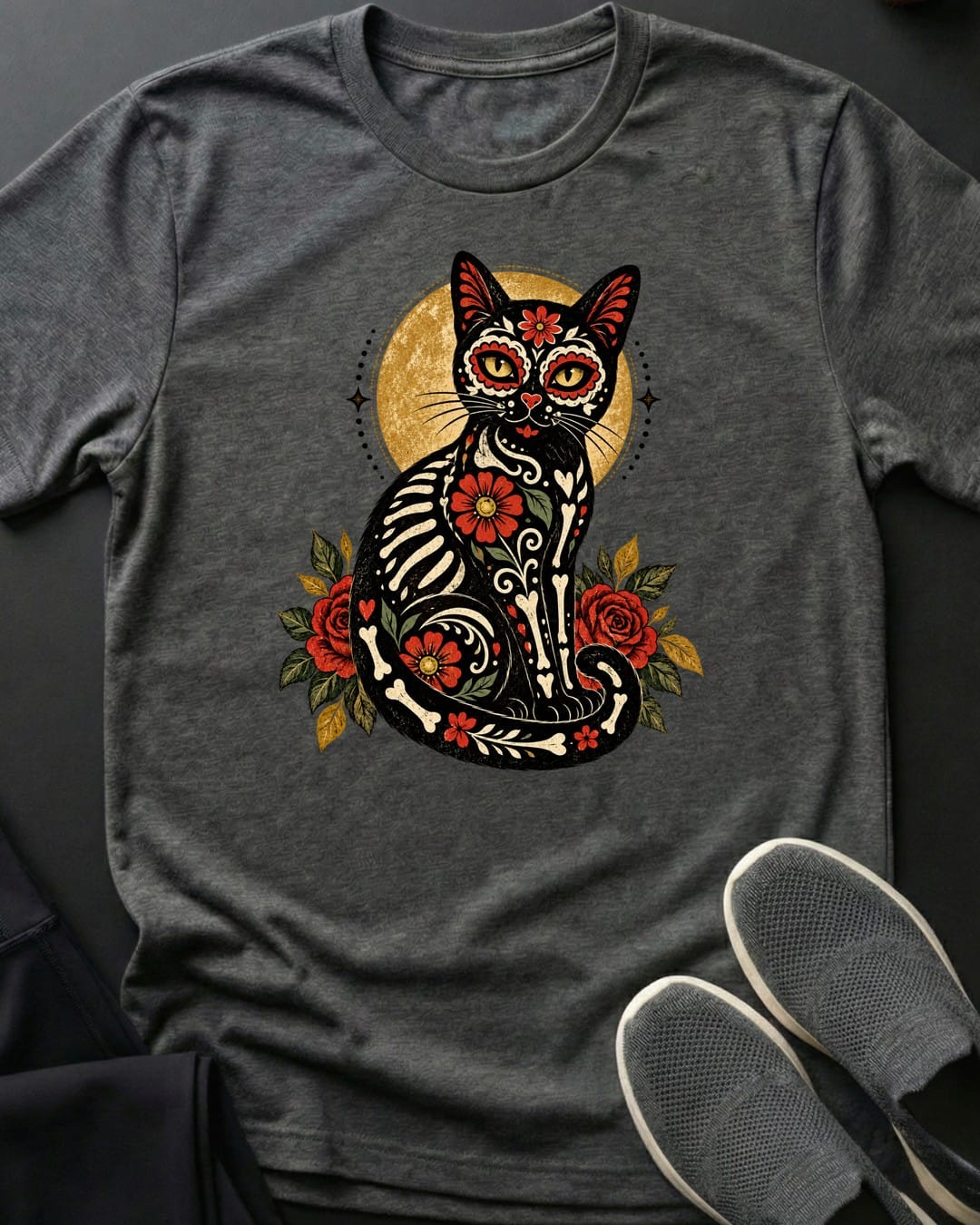 Sweet Bones Tee in Dark Heather