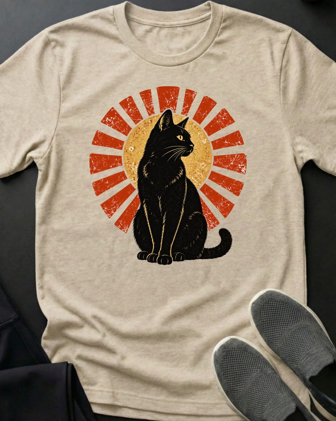 Sunburst Cat Tee in Natural