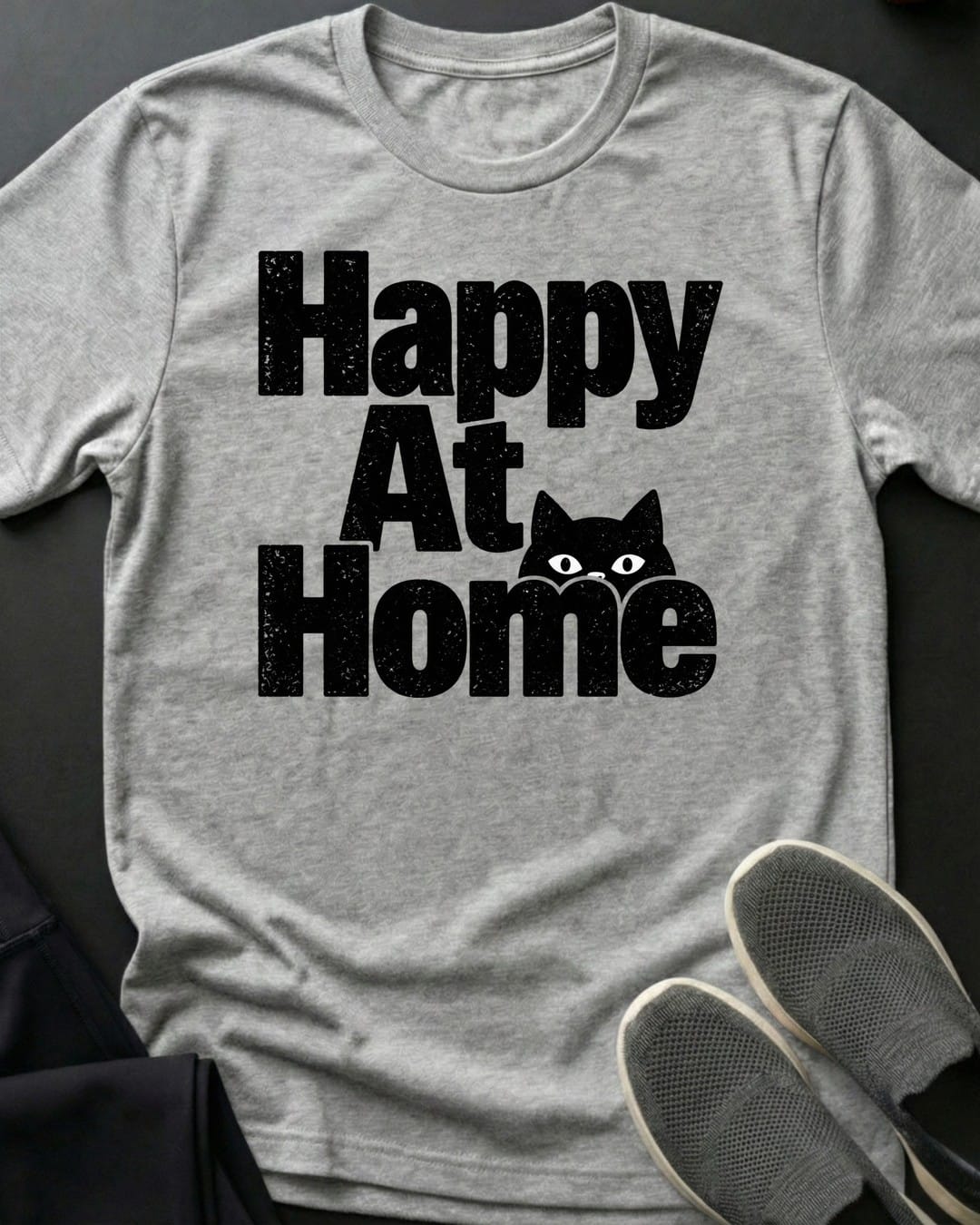 Happy At Home Tee in Sport Grey