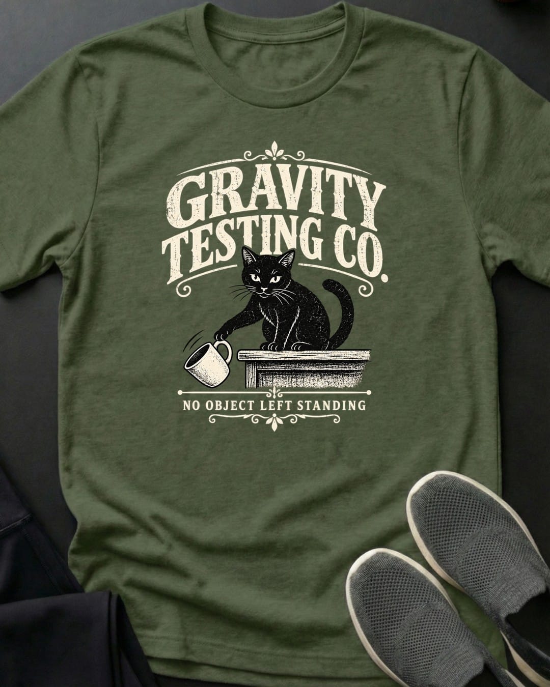 Gravity Testing Co. Tee in Military Green