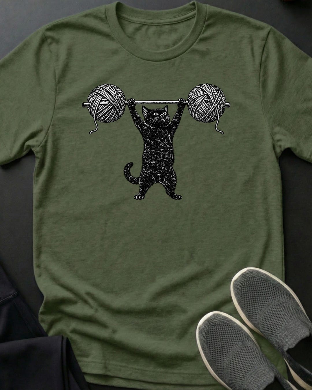 Yarn Lift Tee in Military Green