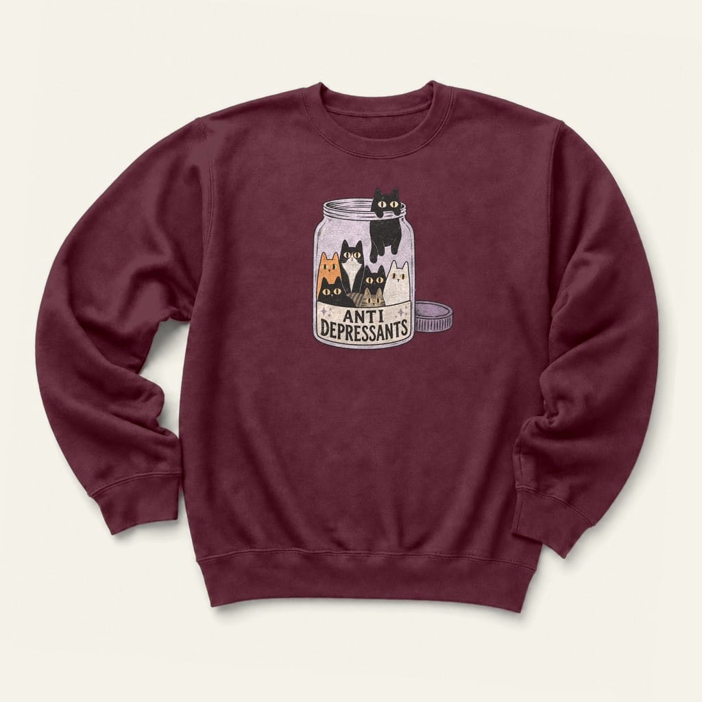 Anti Depressants Sweatshirt in Maroon