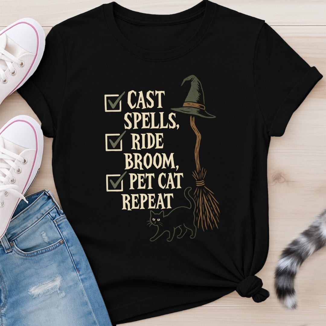 WITCHY KITTY CHECKLIST T-SHIRT