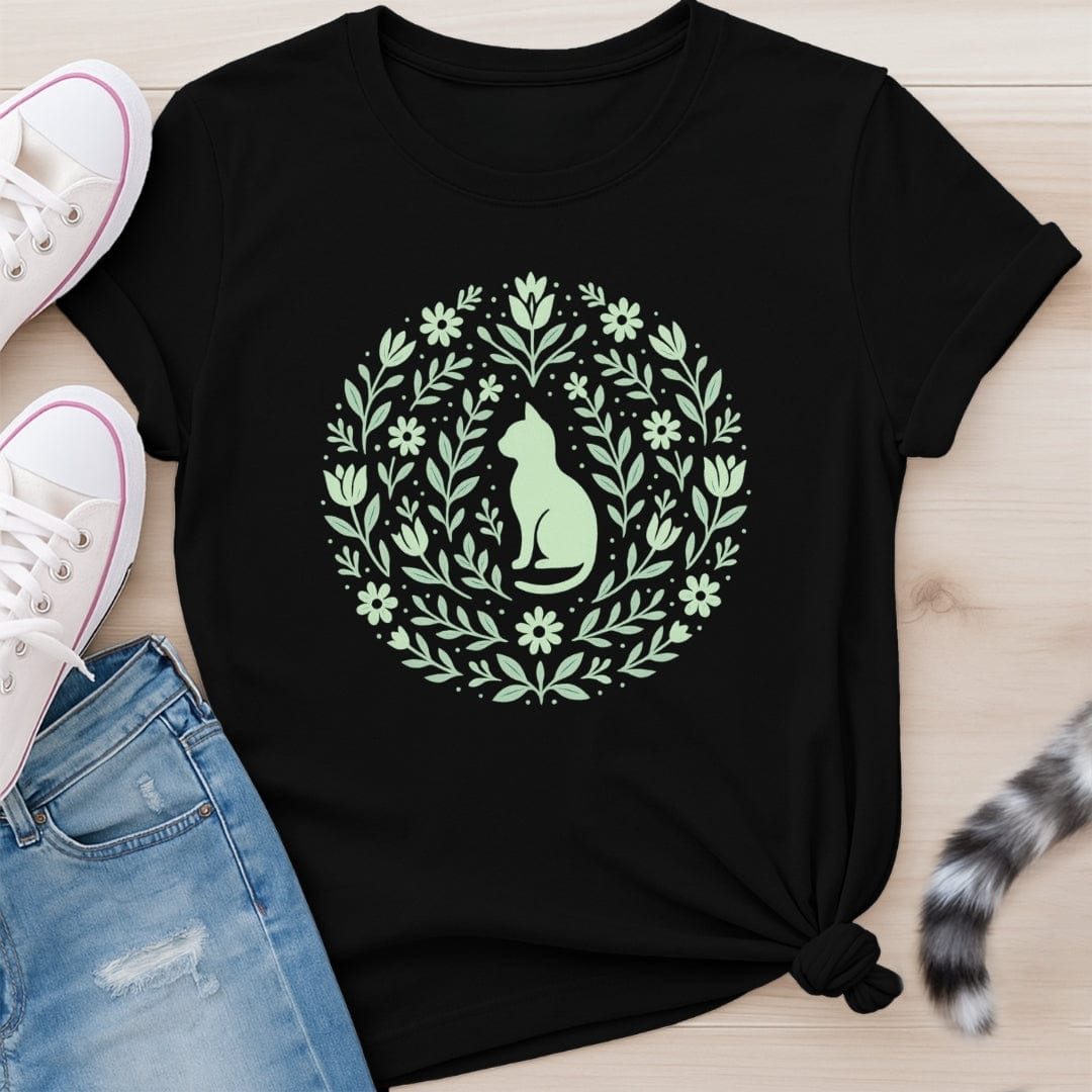 CAT FLOWERS T-SHIRT