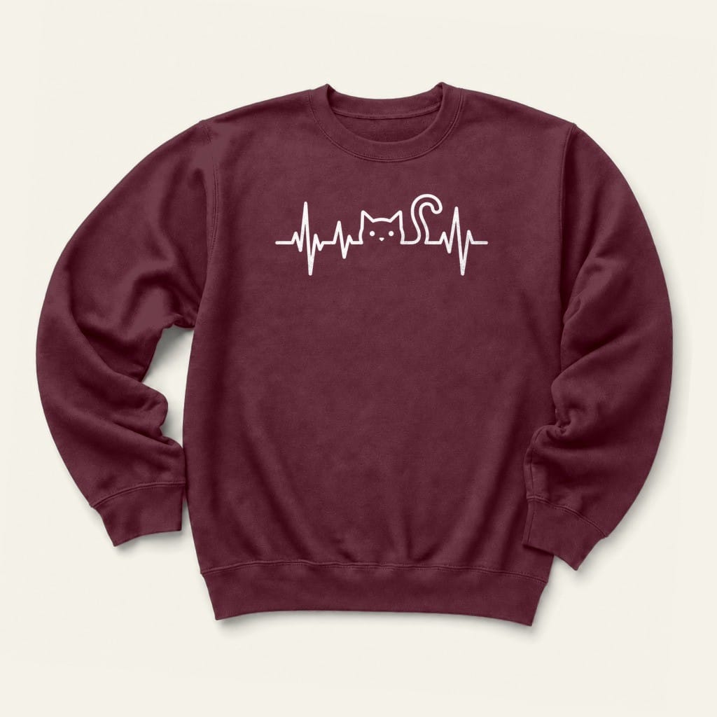 Heartbeat Sweatshirt in Maroon