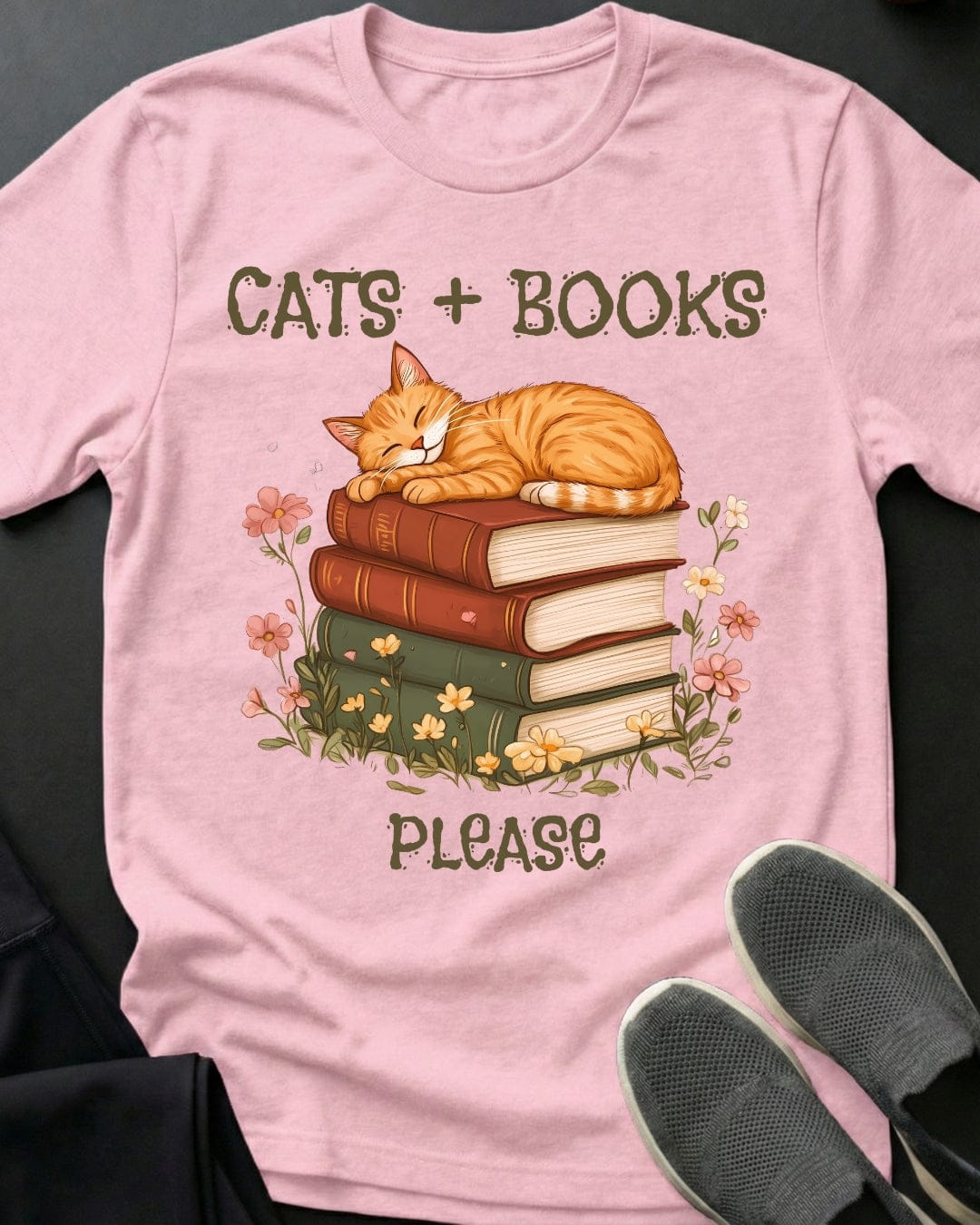 Cats & Books Tee