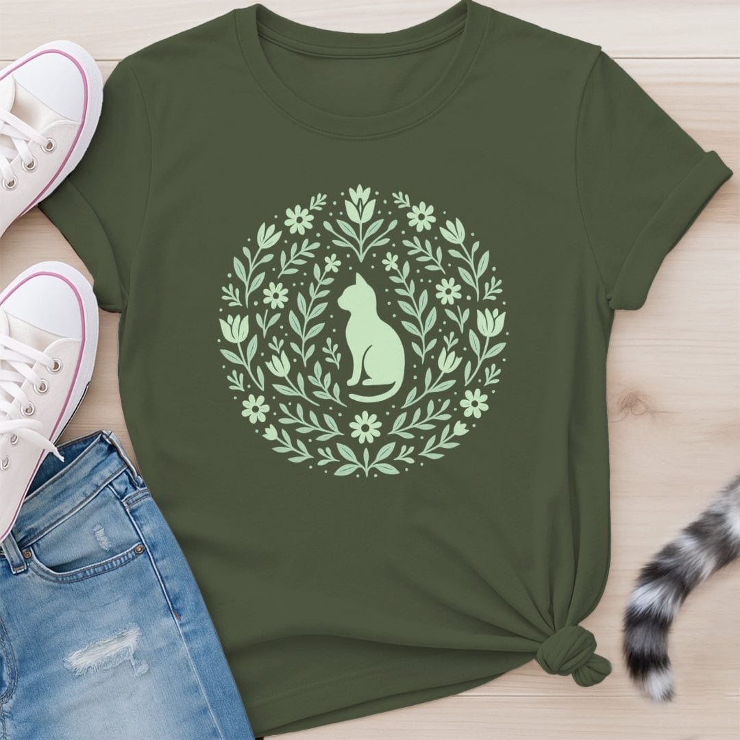 CAT FLOWERS T-SHIRT