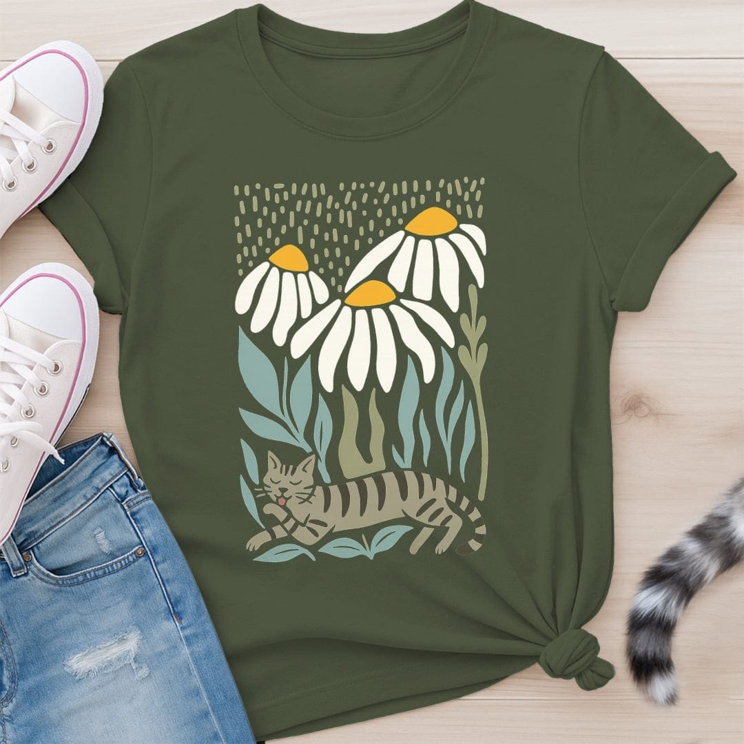 TABBY IN DAISIES T-SHIRT