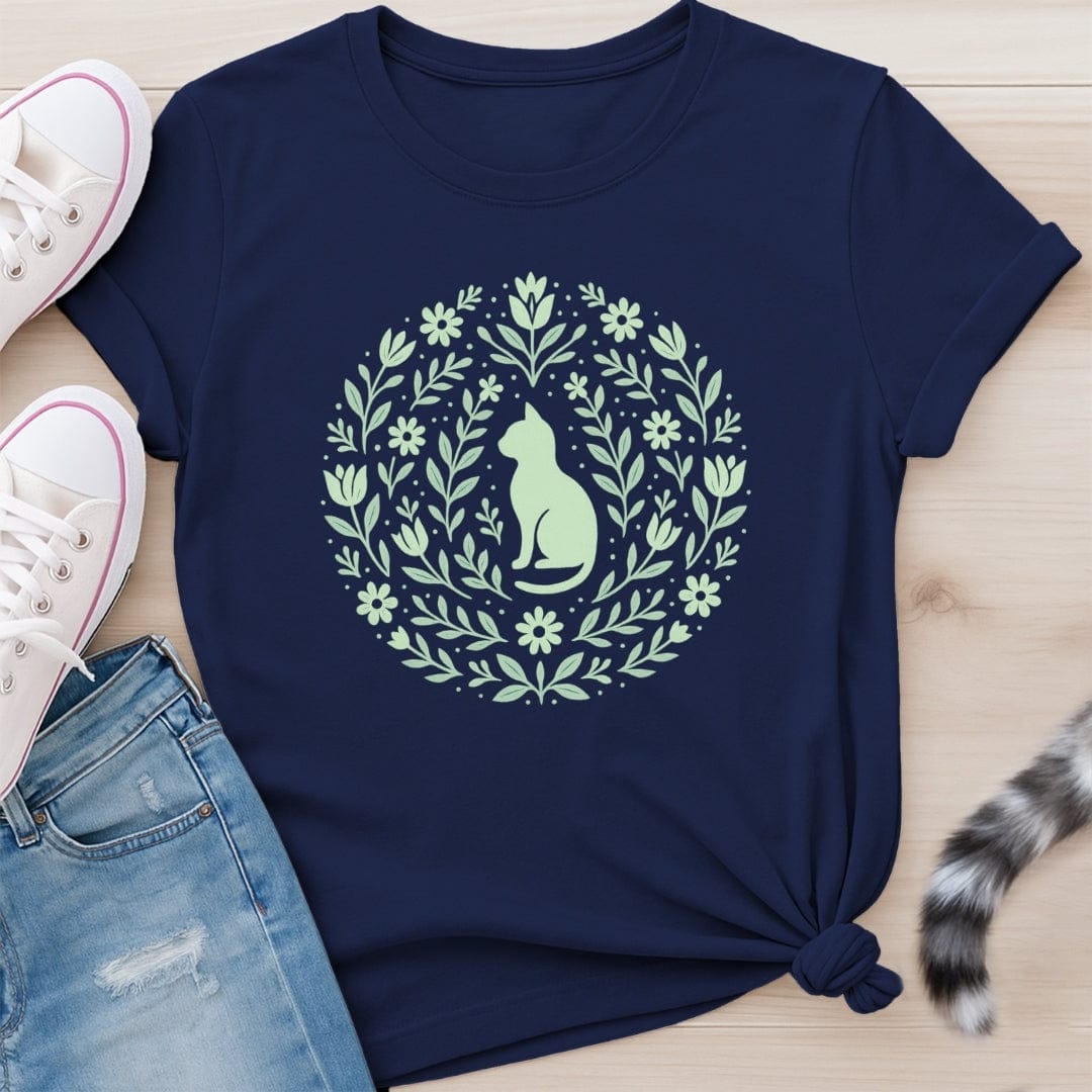CAT FLOWERS T-SHIRT