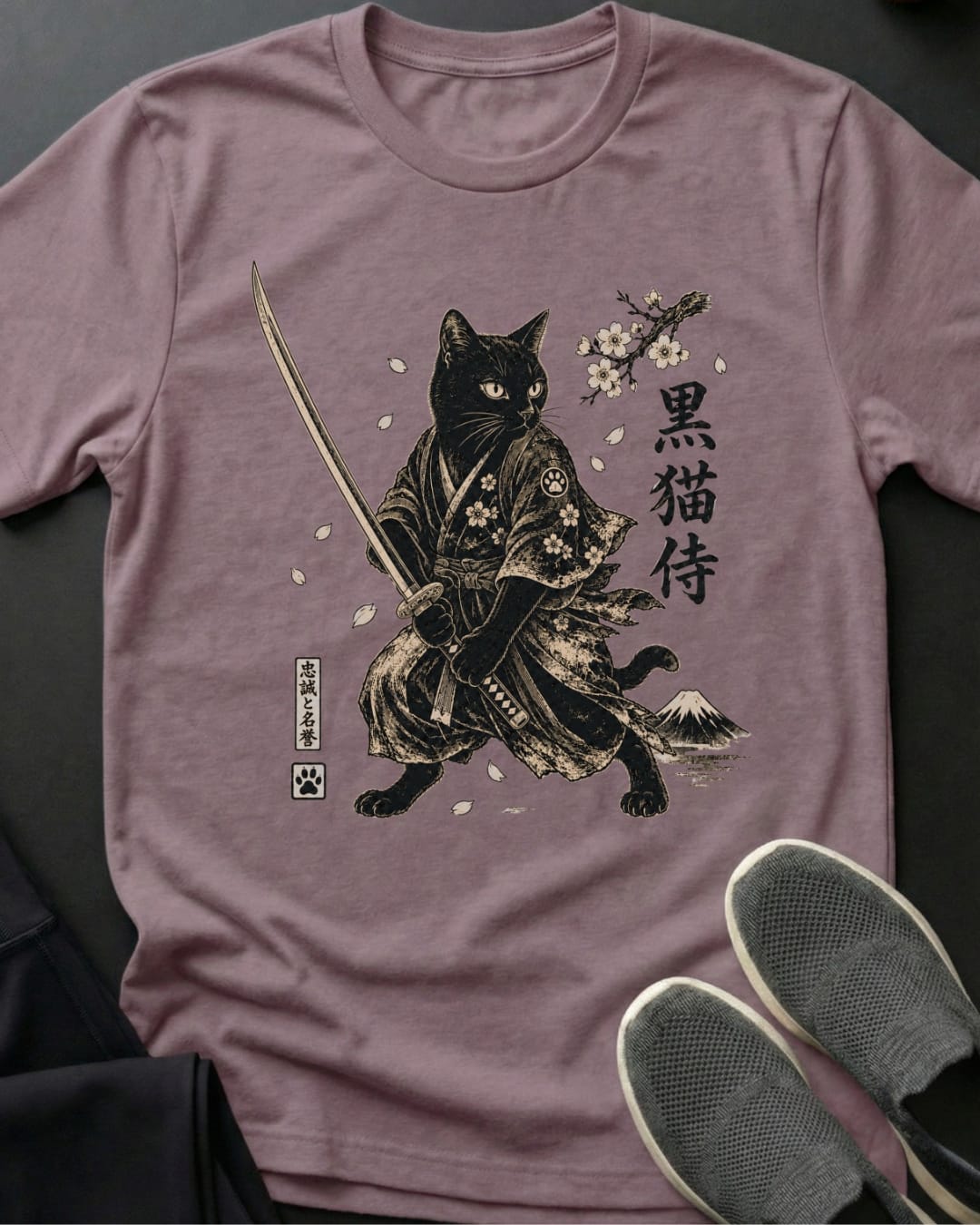 Black Cat Samurai Tee