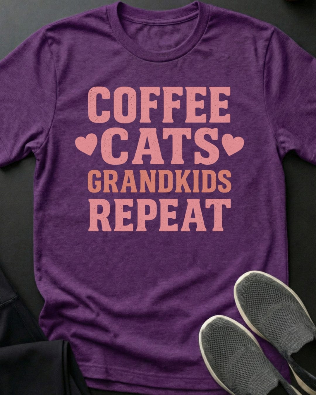 Coffee Cats Grandkids Tee