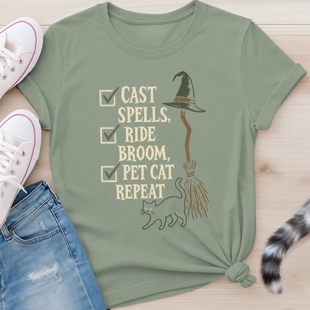 WITCHY KITTY CHECKLIST T-SHIRT