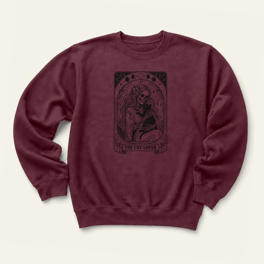 The Cat Lover Sweatshirt in Maroon
