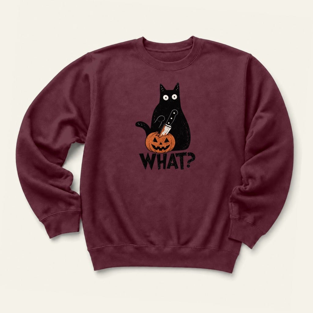 What? Pumpkin Sweatshirt in Maroon
