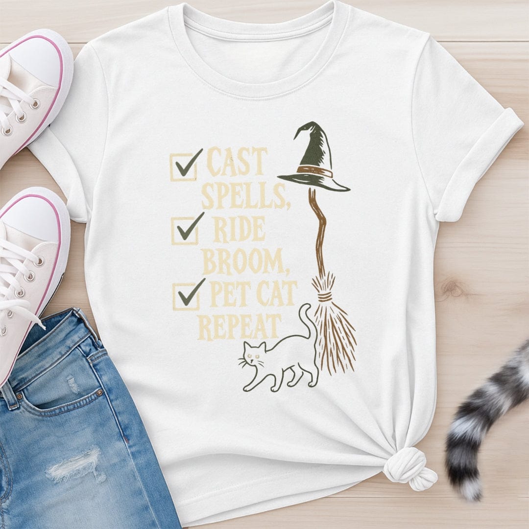 WITCHY KITTY CHECKLIST T-SHIRT