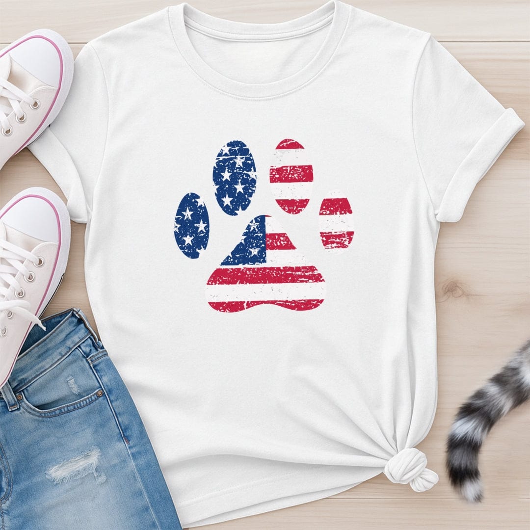 USA FLAG PAW T-SHIRT