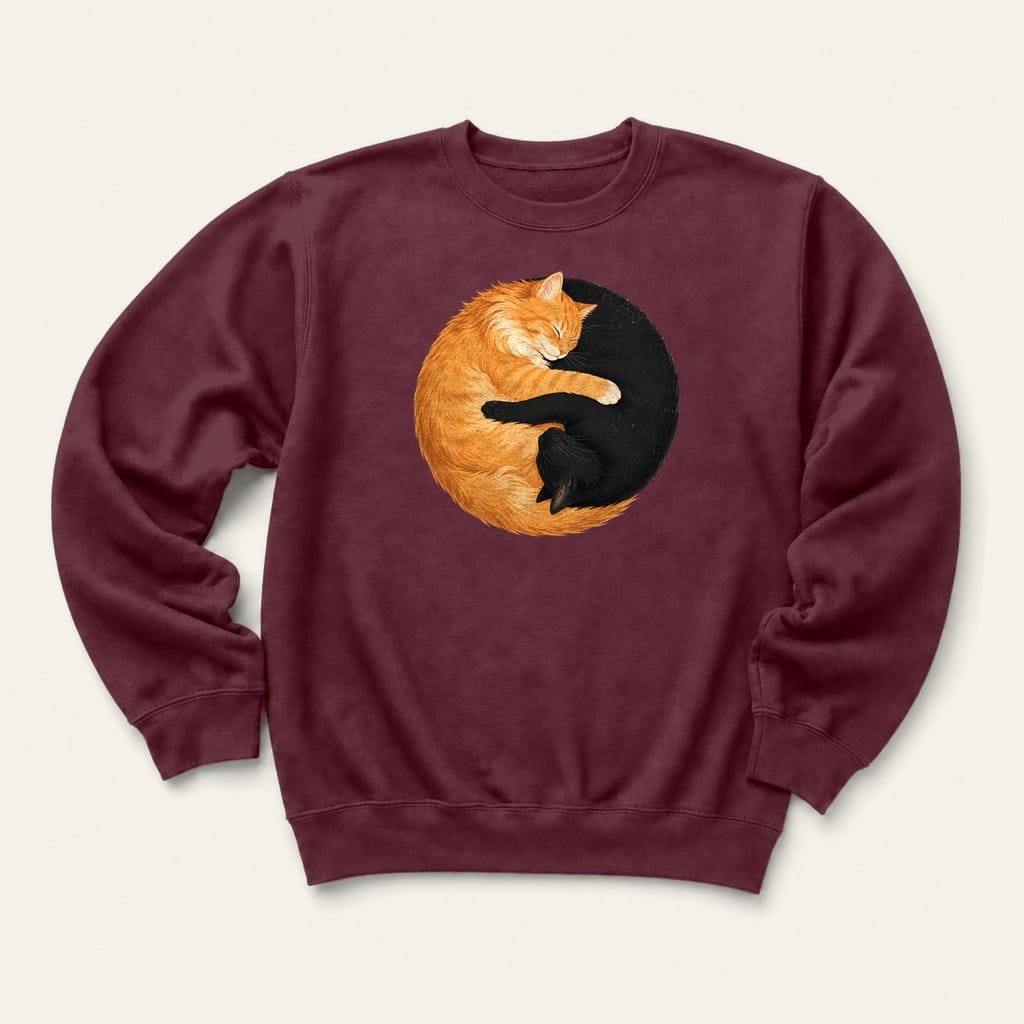Yin Yang Orange Sweatshirt in Maroon