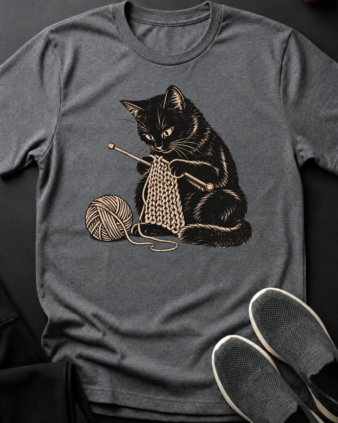 Knitting Kitty Tee