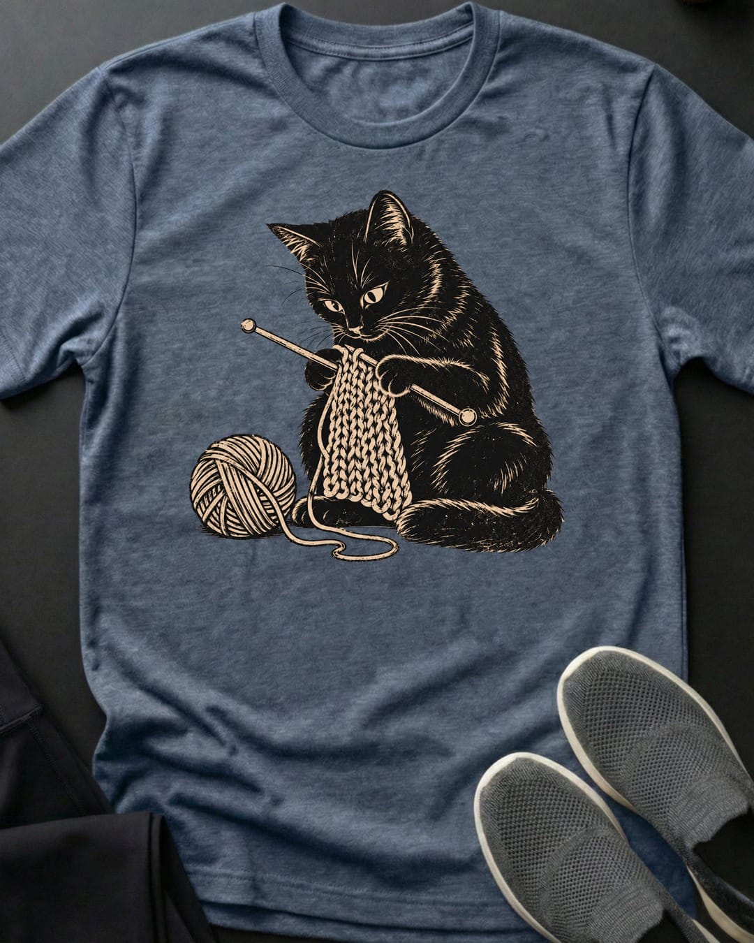 Knitting Kitty Tee