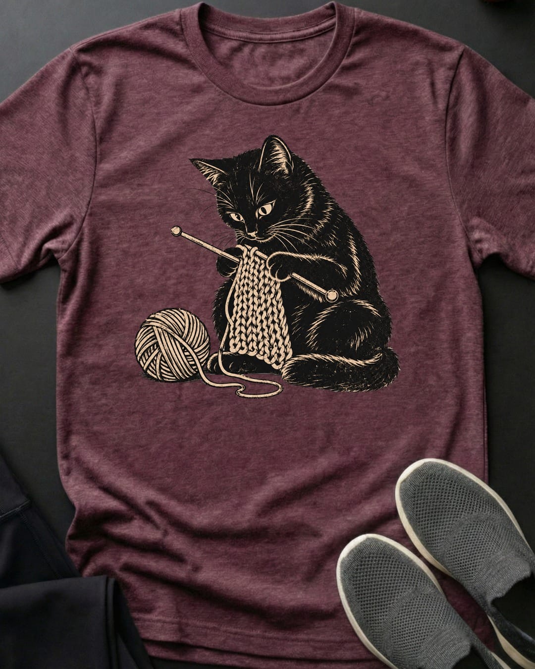 Knitting Kitty Tee
