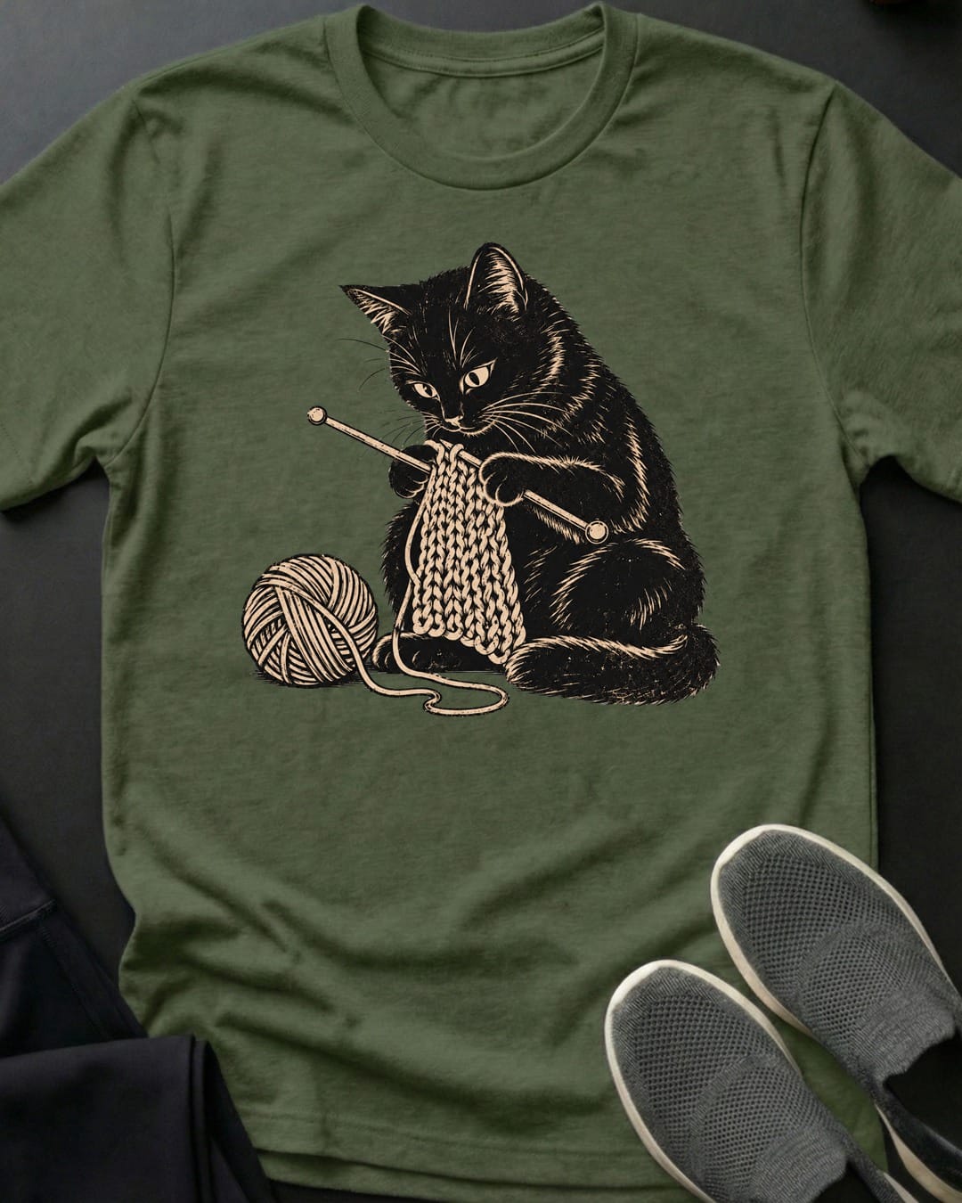 Knitting Kitty Tee