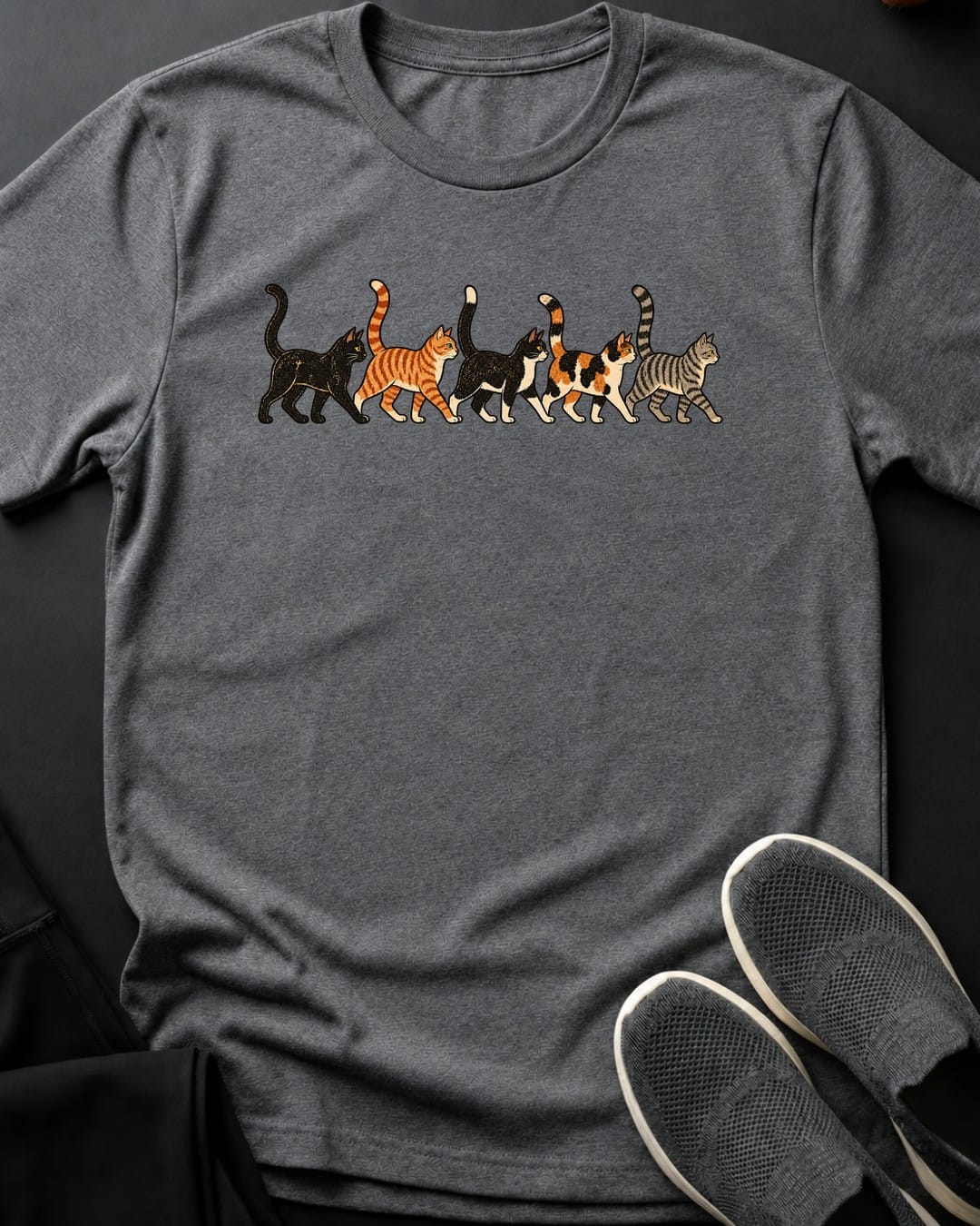 Cat Parade Tee in Graphite Heather