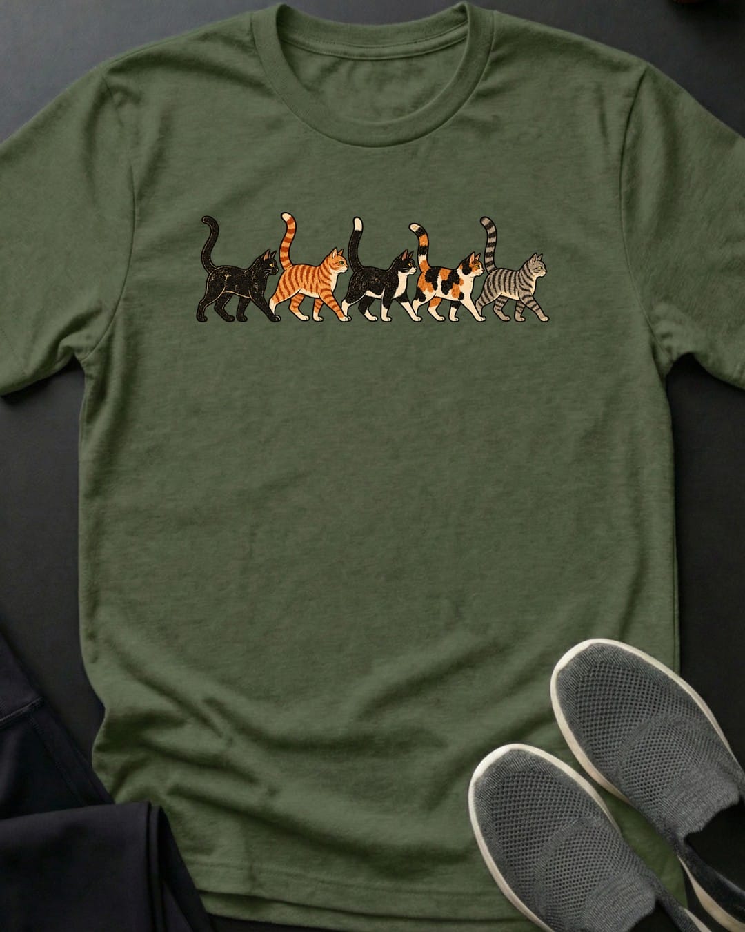 Cat Parade Tee in Military Green