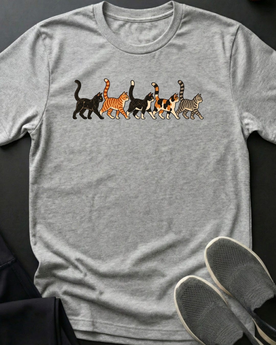 Cat Parade Tee in Sport Grey