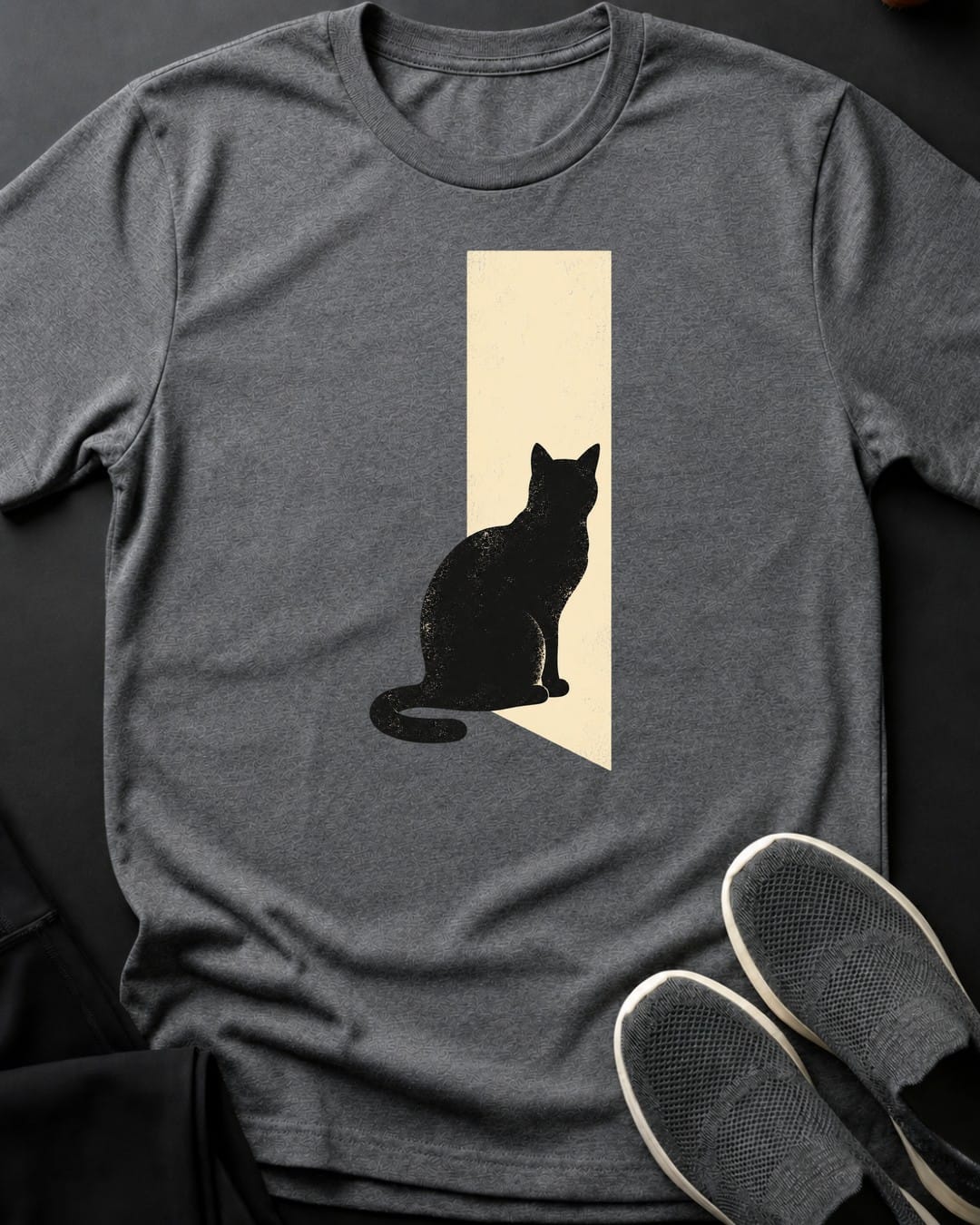 Doorway Cat Tee in Graphite Heather
