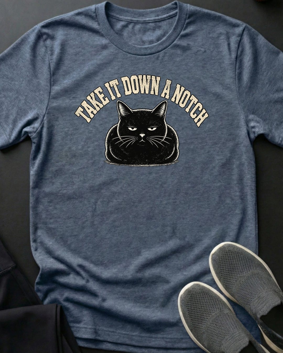 Down A Notch Tee in Heather Indigo