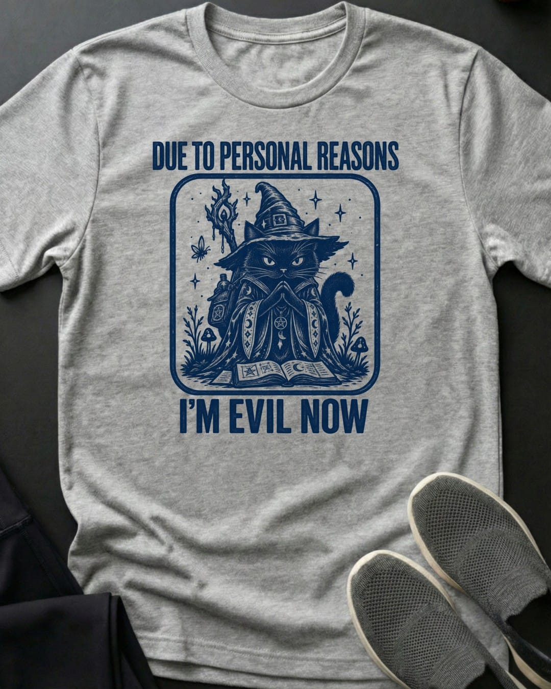 I'm Evil Now Tee in Sport Grey