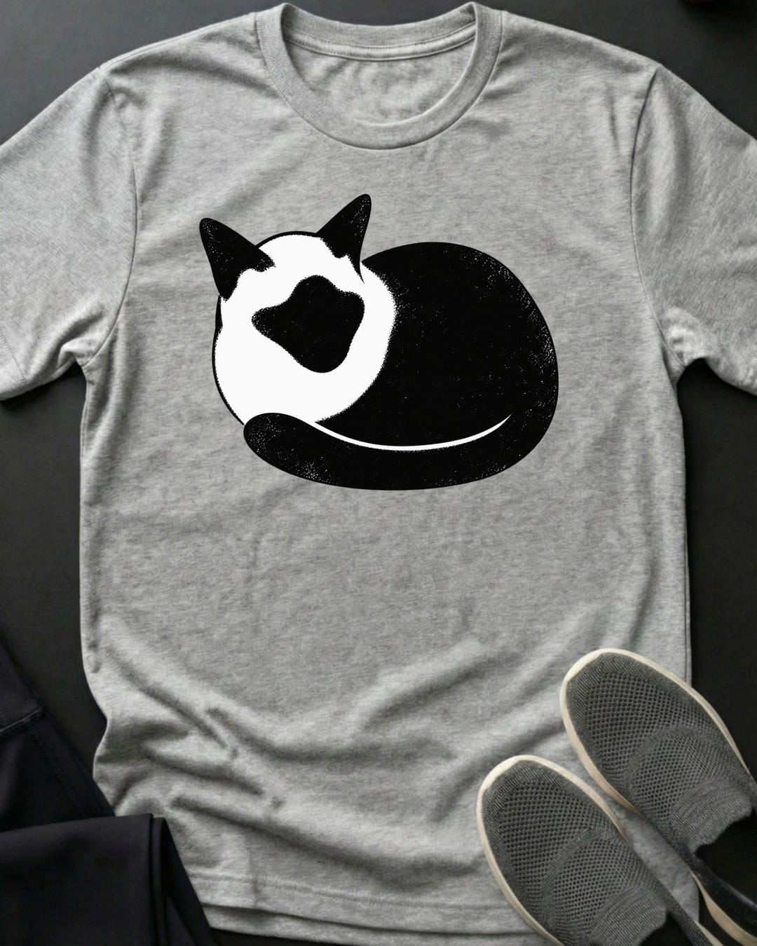 Curled Tuxedo Tee in Sport Grey