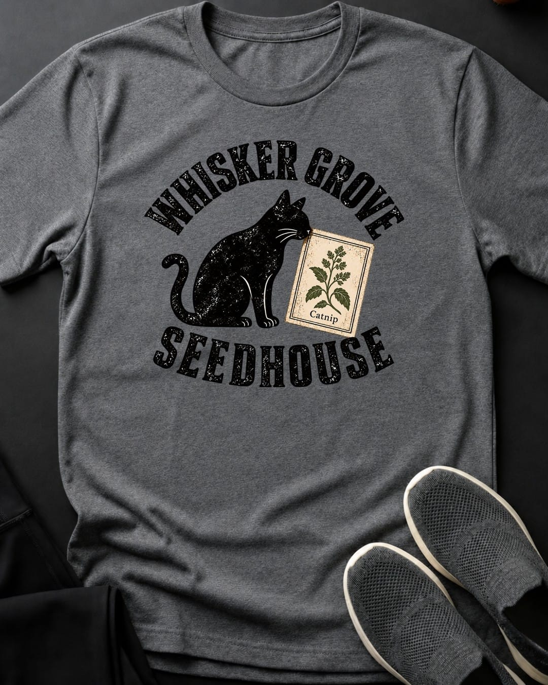 Whisker Grove Tee in Graphite Heather