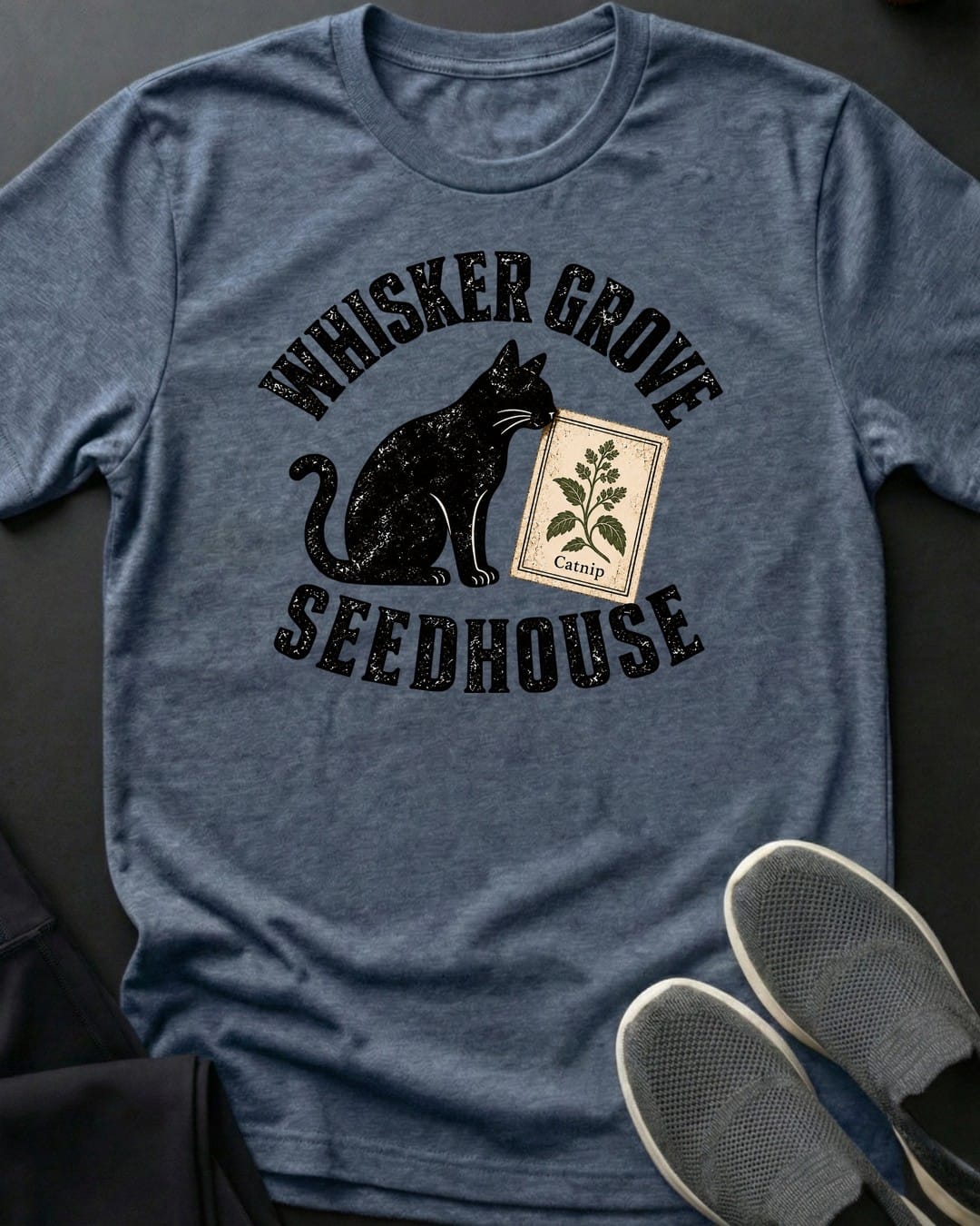 Whisker Grove Tee in Heather Indigo