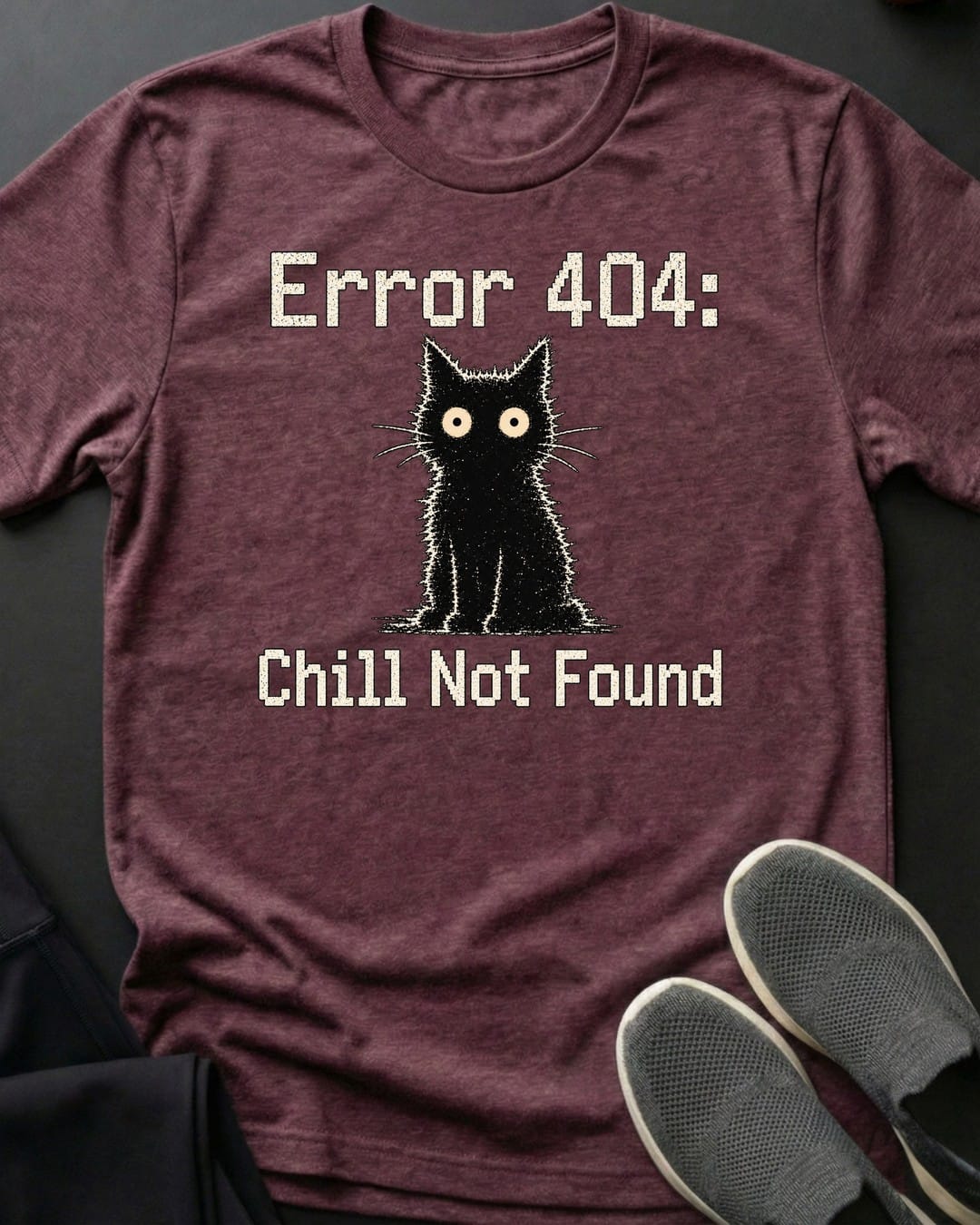 Chill Not Found Tee in Heather Maroon