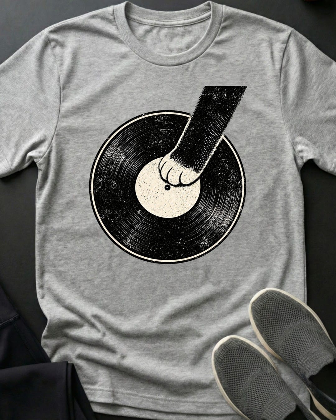 Record Paw Tee in Sport Grey