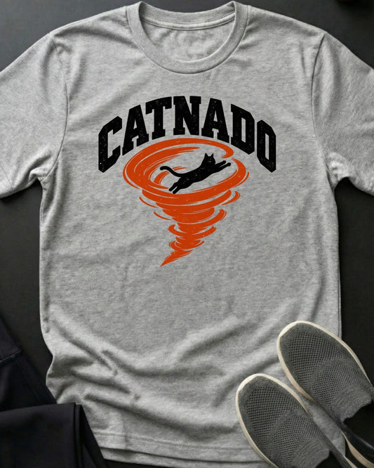 Catnado Tee in Sport Grey