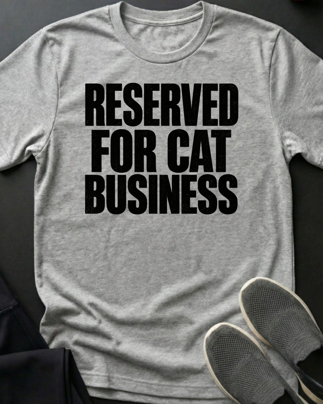 Cat Business Tee in Sport Grey