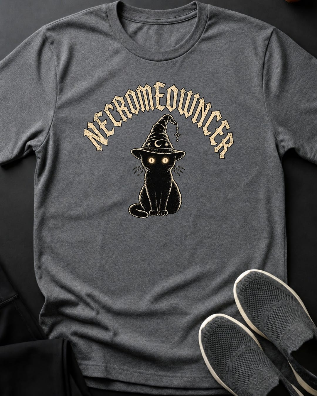 Necromeowncer Tee in Graphite Heather