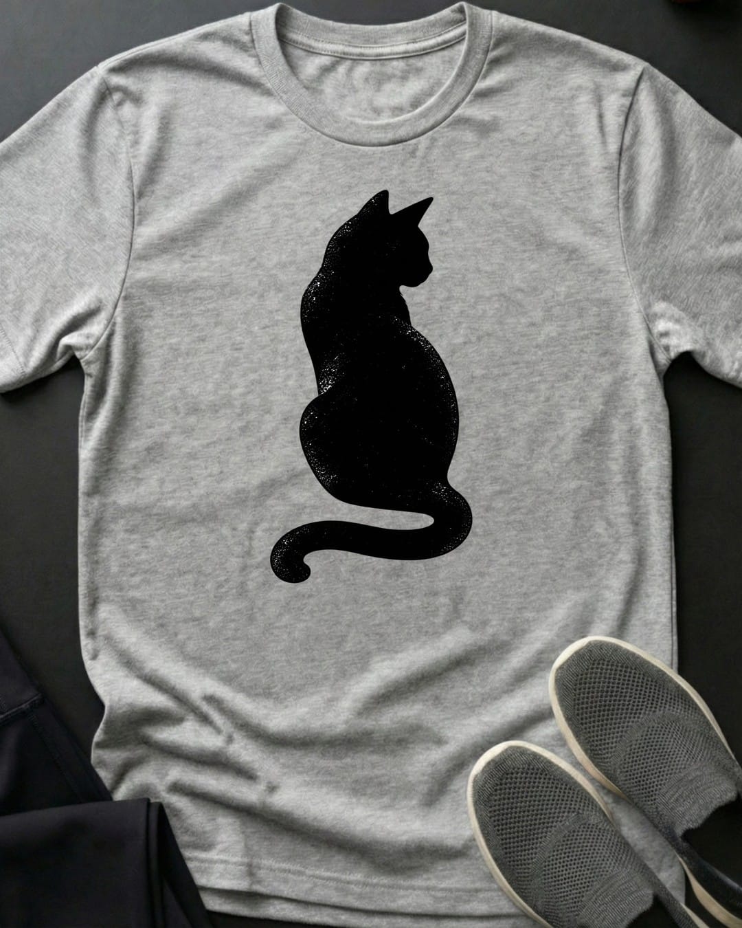 Sitting Cat Tee in Sport Grey