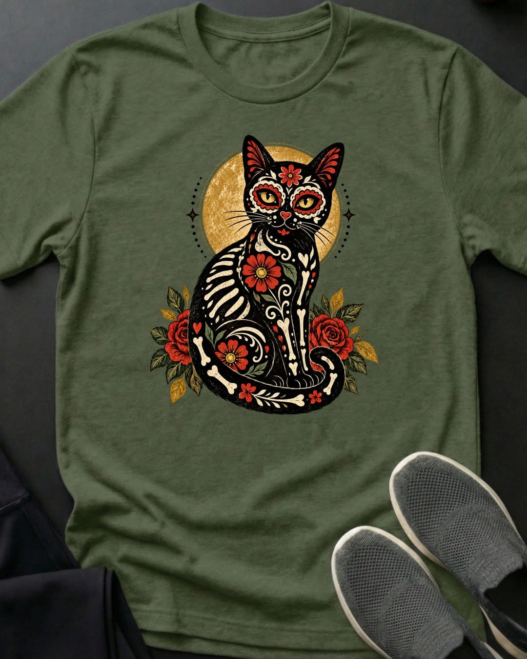 Sweet Bones Tee in Military Green
