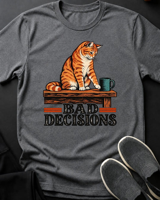 Bad Decisions Tee in Graphite Heather