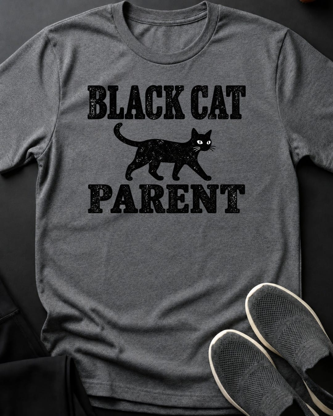 Black Cat Parent Tee in Graphite Heather