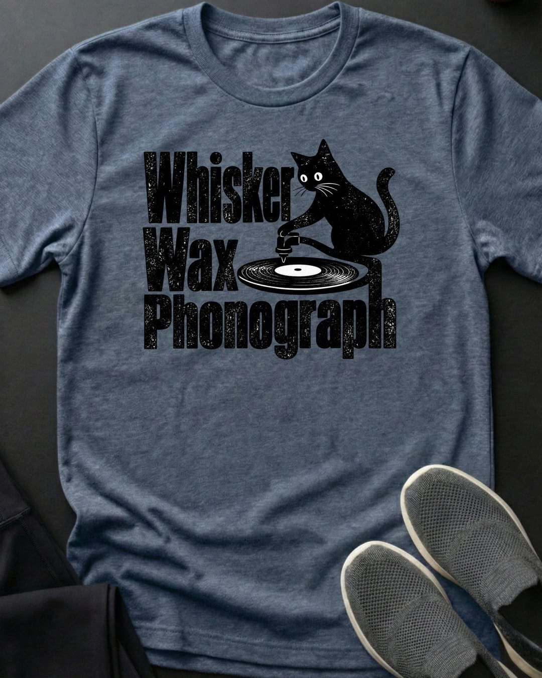 Whisker Wax Tee in Heather Indigo