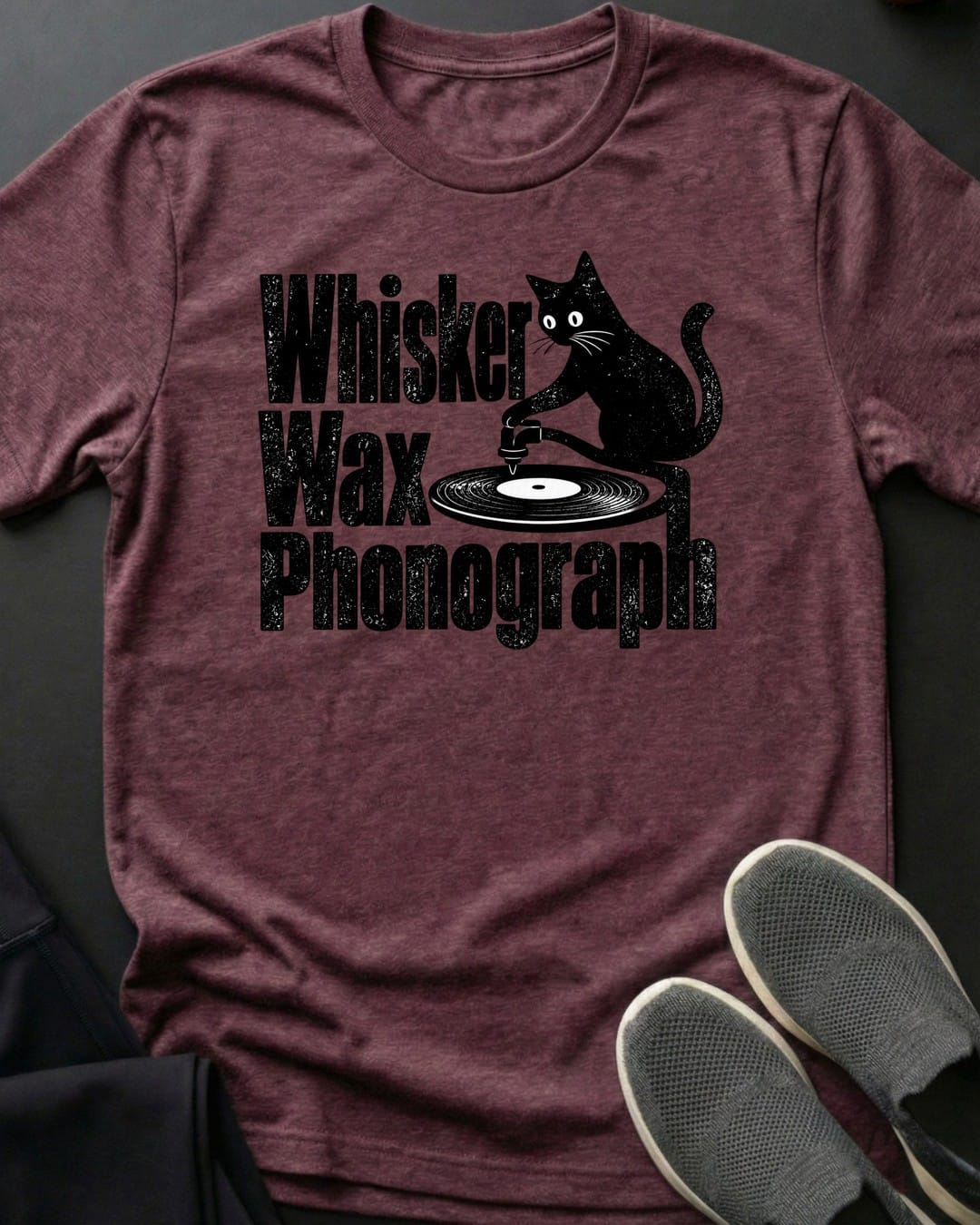 Whisker Wax Tee in Heather Maroon