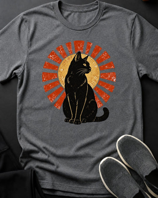 Sunburst Cat Tee in Graphite Heather