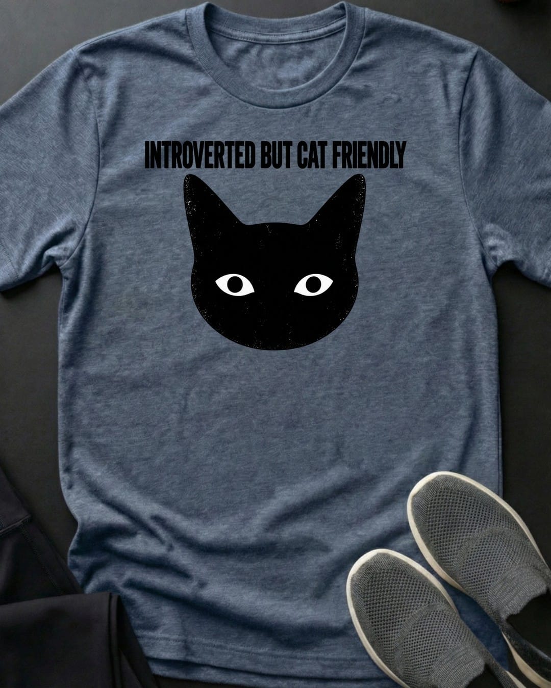 Cat Friendly Tee in Heather Indigo